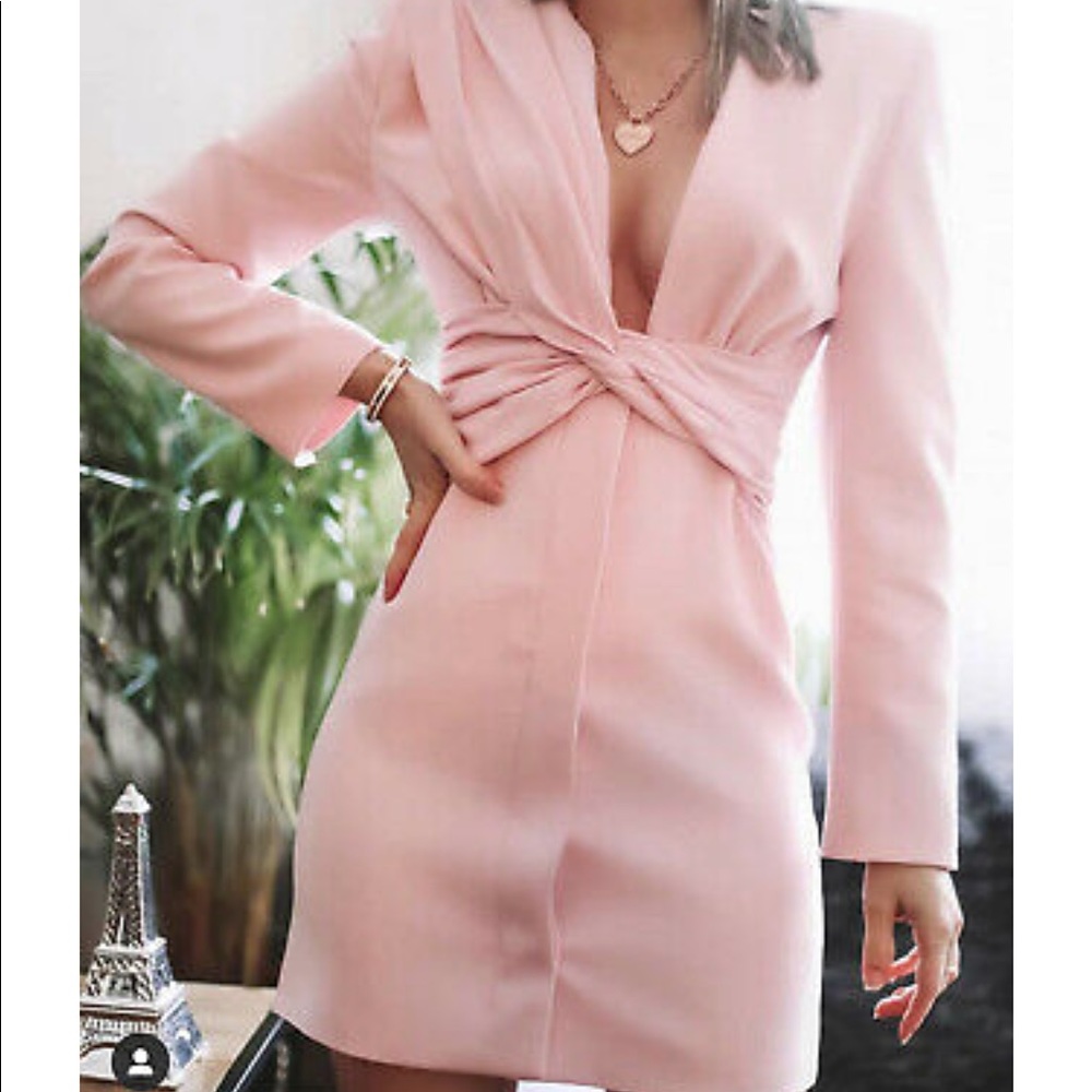 Zara Pink Tuxedo Mini Dress